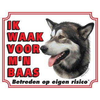 Stickerkoning Alaskan Malamute Watch Sign - Estoy vigilando a mi