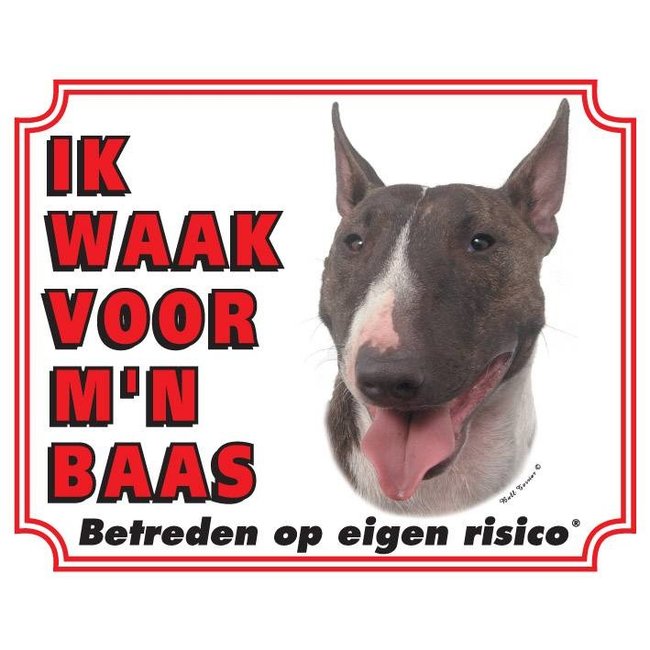 Stickerkoning Bull Terrier Watch Sign - I am watching out for my boss