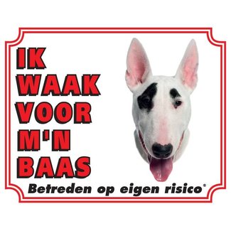 Stickerkoning Segno di guardia Bull Terrier - Sto attento al mio capo