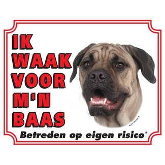 Stickerkoning Segno di guardia del Bullmastiff - Sto facendo la guardia al mio padrone