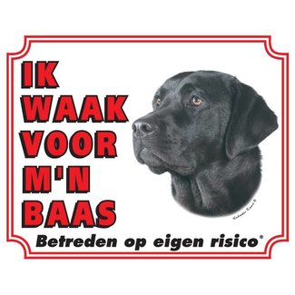 Stickerkoning Letrero de vigilancia Labrador Retriever - Negro
