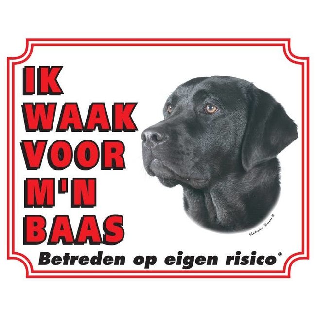 Stickerkoning Labrador Retriever Waakbord - Zwart