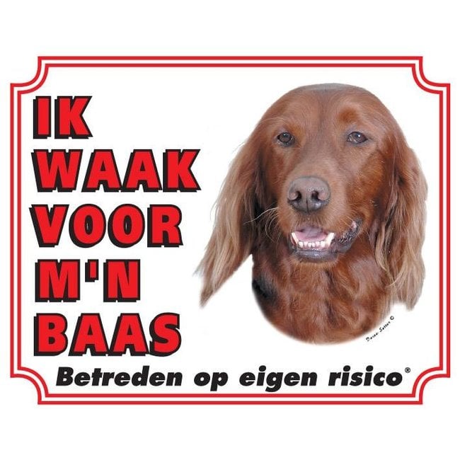 Ierse Setter Waakbord - Ik waak voor mijn baas