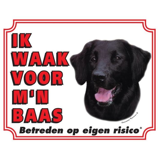 Stickerkoning Flatcoated Retriever Watch Sign - I am watching out for my