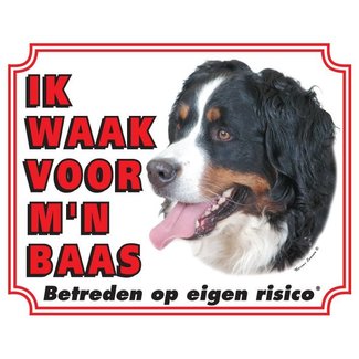 Stickerkoning Berner Sennenhund Watch Sign - Ich passe auf mein Herrchen auf