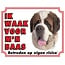 Stickerkoning Saint Bernard Watch Sign - Ich passe auf meinen Chef auf