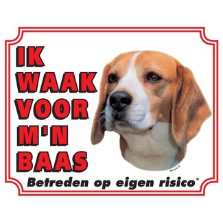 Stickerkoning Panneau de montre Beagle - Je veille sur mon patron