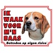 Stickerkoning Beagle Waakbord - Ik waak voor mijn baas