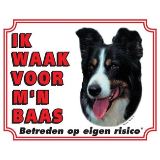 Stickerkoning Border Collie Watch Sign - I am watching out for my master