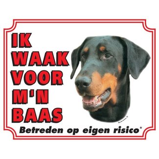 Stickerkoning Signe de surveillance Doberman - Je veille sur mon patron