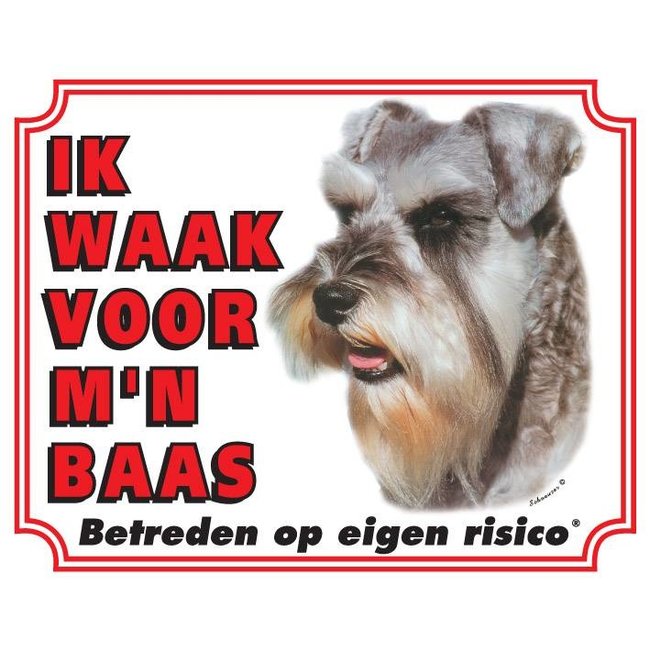 Stickerkoning Schnauzer Watch Sign - I am watching out for my master