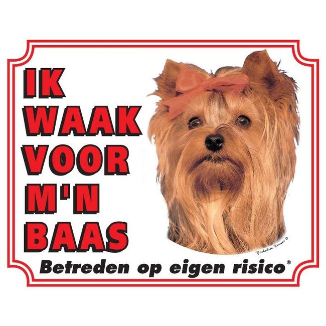 Yorkshire Terrier Waakbord - Ik waak voor mijn baas