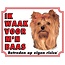 Stickerkoning Yorkshire Terrier Watch Sign - Je veille sur mon patron