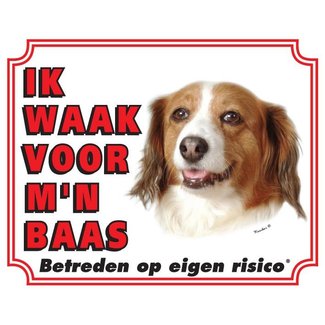 Stickerkoning Kooikerhondje Señal de vigilancia - Vigilo a mi amo