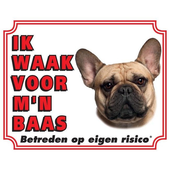 Stickerkoning French Bulldog Watch Sign - I am watching out for my boss