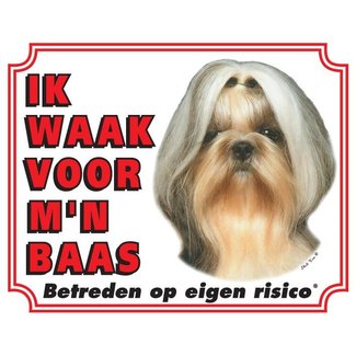 Stickerkoning Shih Tzu Watch Sign - Ich passe auf mein Herrchen auf