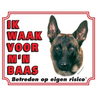 Stickerkoning Malinois Guard Schild - Ich passe auf meinen Chef auf