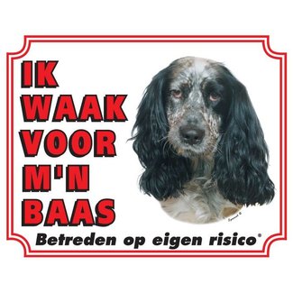 Stickerkoning English Cocker Spaniel Watchman sign - I am watching out for my