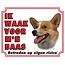 Stickerkoning Welsh Corgi Watch Sign - Je veille sur mon patron