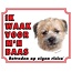 Stickerkoning Border Terrier Watch Sign - Je veille sur mon patron