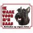 Stickerkoning Schotse Terrier Waakbord - Ik waak voor mijn baas