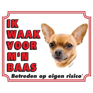 Stickerkoning Chihuahua Guard Plate - Shorthair I am watching out for my