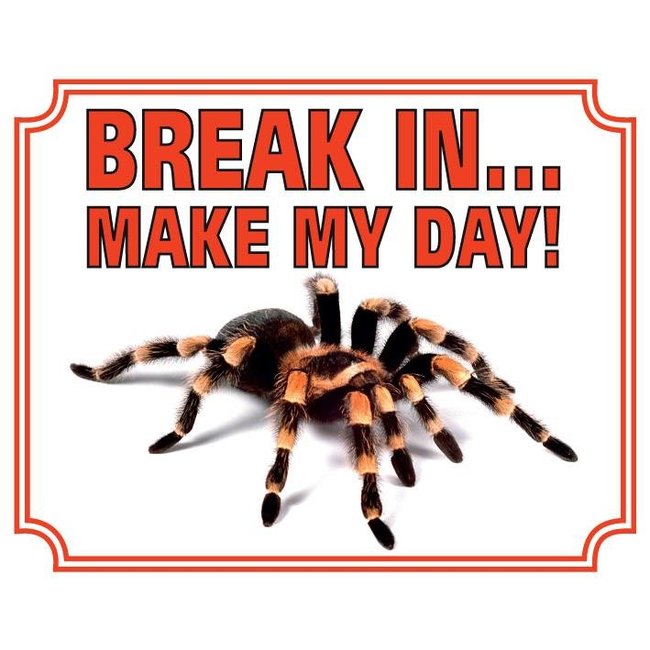 Tarántula Watch Sign - Break in make my Day