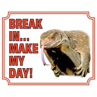 Stickerkoning Panneau Lizard Watch - Break in make my day