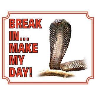 Stickerkoning Cobra Waakbord - Break in make my day