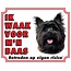 Stickerkoning Segno di guardia del Cairn Terrier - Sto facendo la guardia al mio padrone Brown