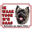 Stickerkoning Cairn Terrier Watch Sign - I am watching out for my master Grey