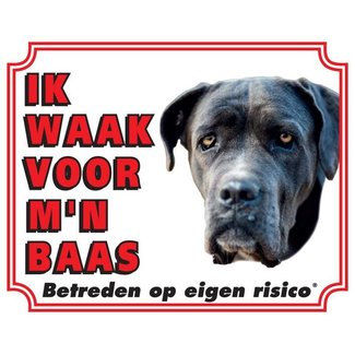 Stickerkoning Cane Corso Watch Sign - Ich passe auf meinen Chef auf