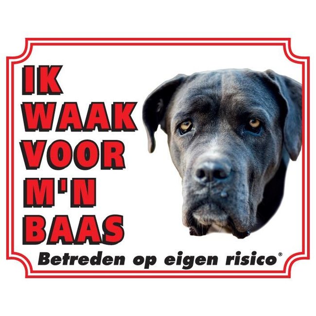 Cane Corso Watch Sign - Ich passe auf meinen Chef auf