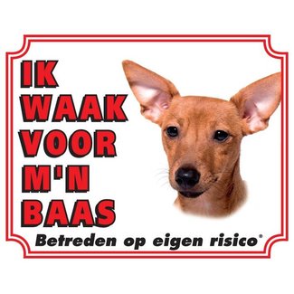 Stickerkoning Signe de surveillance du Pinscher nain - Je surveille le marron