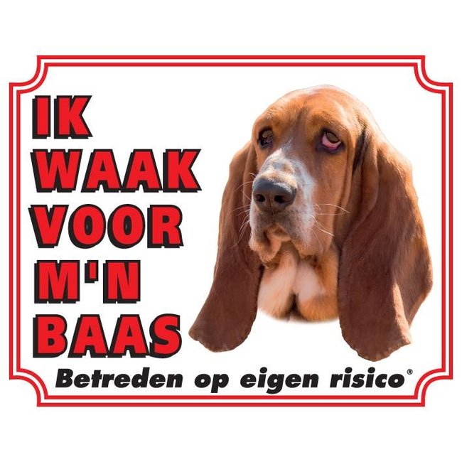 Stickerkoning Basset Hound Watch Sign - Vigilo a mi amo