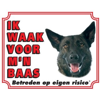 Stickerkoning Dutch Shepherd Watch Schild - Ich passe auf meinen Chef auf