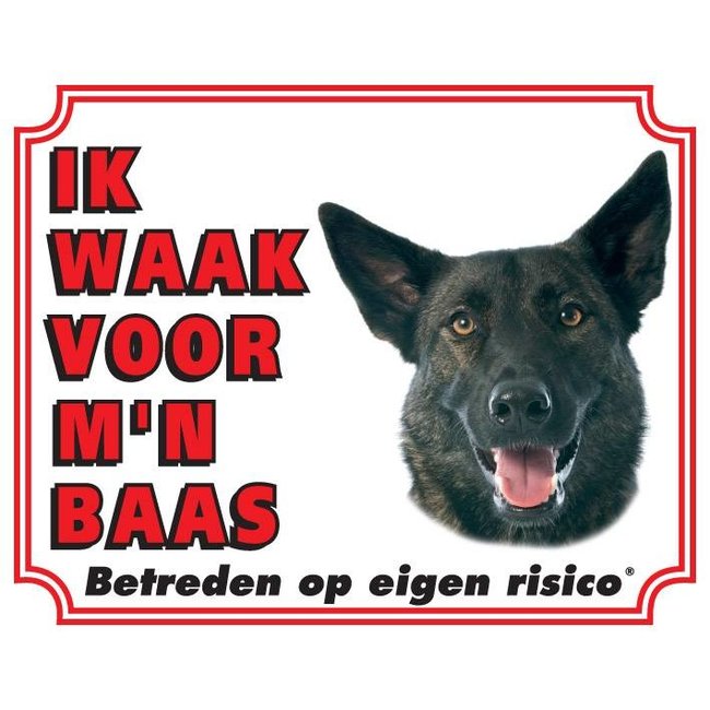 Hollandse Herder Waakbord - Ik waak voor mijn baas