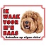 Stickerkoning Labradoodle Watch Sign - Ich passe auf meine Chefin auf blond