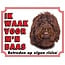 Stickerkoning Labradoodle Waakbord - Ik waak voor mijn baas Bruin