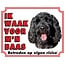 Stickerkoning Labradoodle Watch Sign - Ich passe auf mein Herrchen auf Black