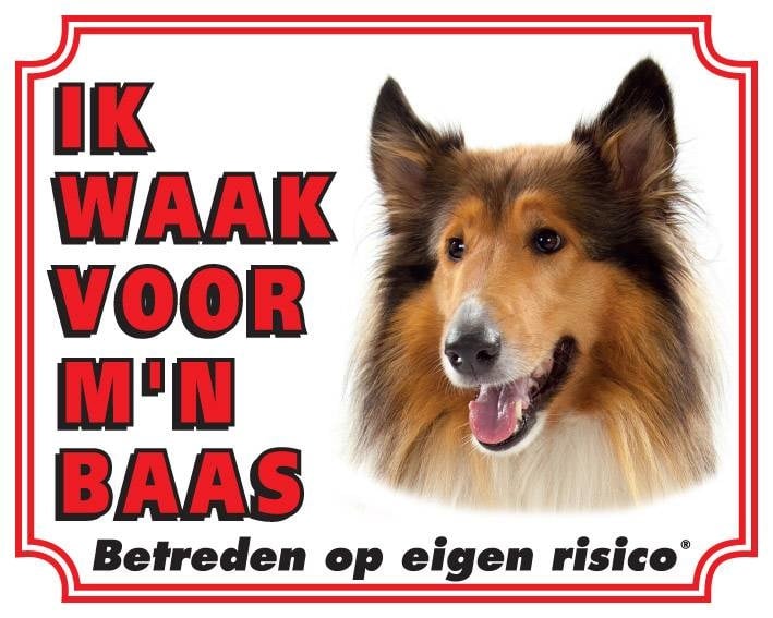 Schotse Herder / Collie Waakbord - Ik waak Bruin