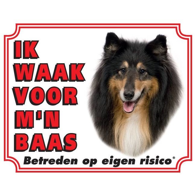 Stickerkoning Pastor Escocés / Collie Watch Sign - I Watch Negro