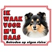 Stickerkoning Signe de surveillance pour chien de berger Shetland - Je surveille le noir