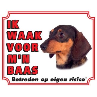 Stickerkoning Dachshund Watch sign - I am watching out for my master Shorthair