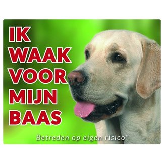 Stickerkoning Labrador Retriever Watch Sign - Ich passe auf Blondine auf