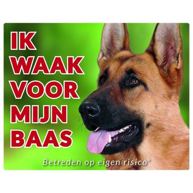 German Shepherd Watch Sign - I am watching out for my boss