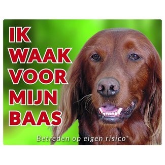 Stickerkoning Irish Setter Watch Sign - I am watching out for my master