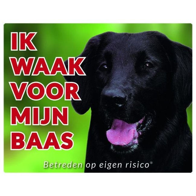 Stickerkoning Flatcoated Retriever Watch Sign - I am watching out for my