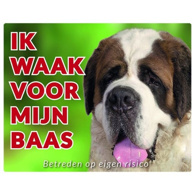 Stickerkoning Saint Bernard Watch Sign - Je veille sur mon patron