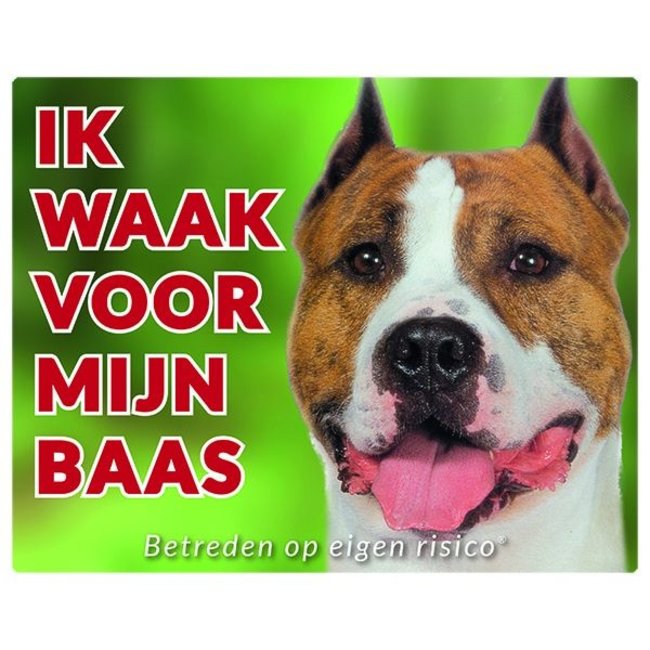 Stickerkoning Segno di guardia dell'American Staffordshire Terrier - Sto guardando